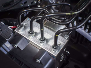 ABS warning light on dashboard with diagnostic scan tool