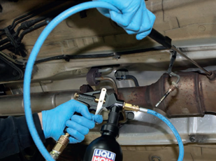 Diesel aftertreatment and exhaust service on a truck
